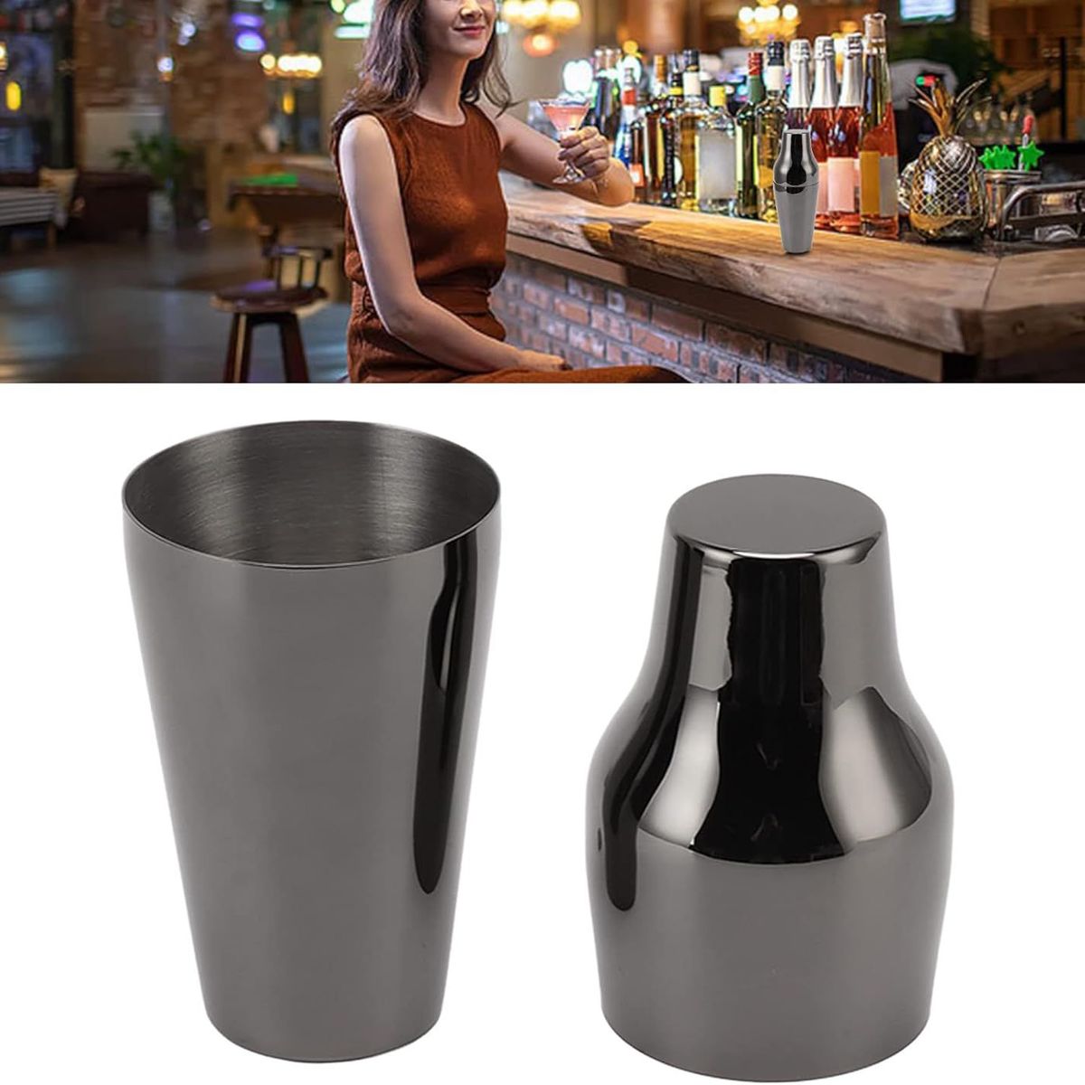 GENERICO - Coctelera Francesa Negra Profesional