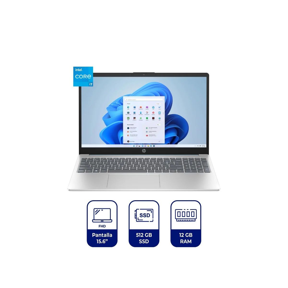 HP - Laptop HP 15-FD0006LA 156” HD I7-1355U 12GB 512GB SSD DOS Azul claro