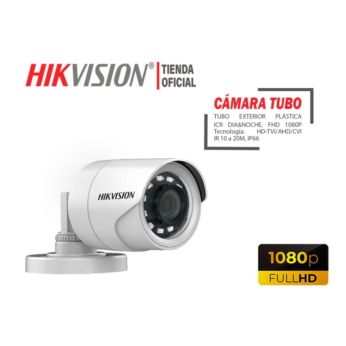 HIKVISION - KIT 4 CÁMARAS VIGILANCIA EXTERIOR HIKVISION FULL HD + DISCO SSD 240GB