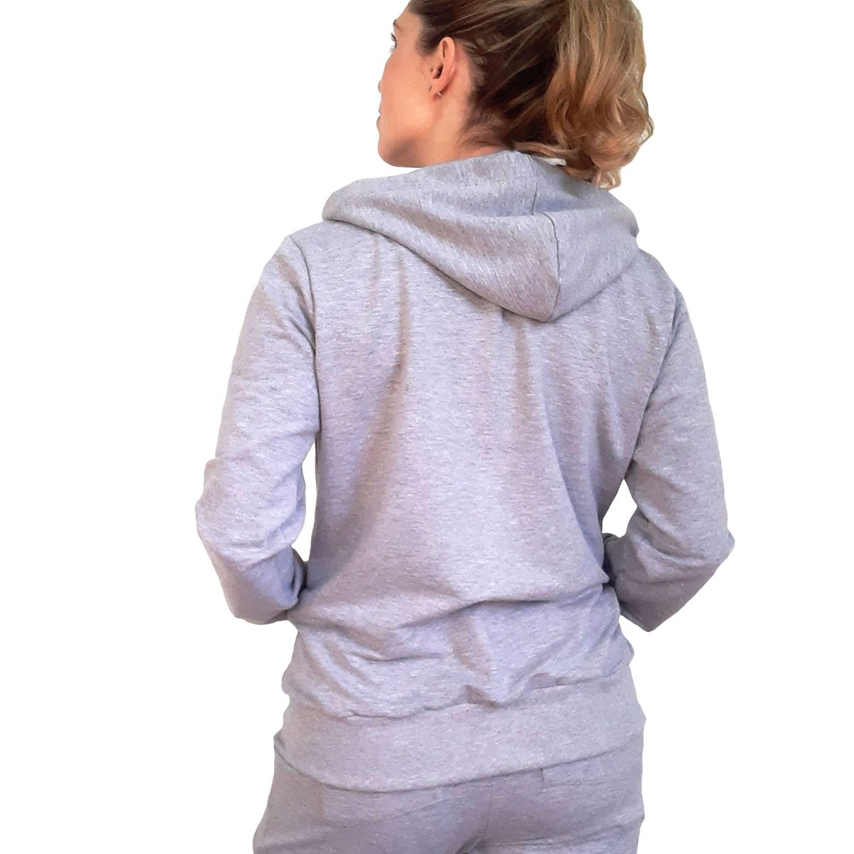 KINETIX - Casaca Kinetix Basic Hoodie Algodón Gris Mujer