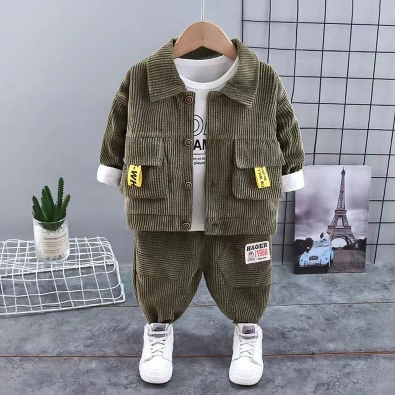 GENERICO - CONJUNTO DE NIÑO 3 PIEZAS - PANTALON + POLO MANGA LARGA + CASACA