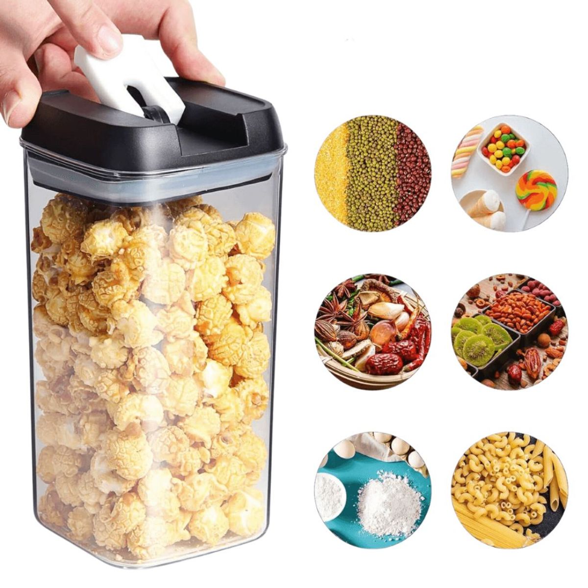 GENERICO - Set de 5 Contenedores Frascos Herméticos y Apilables