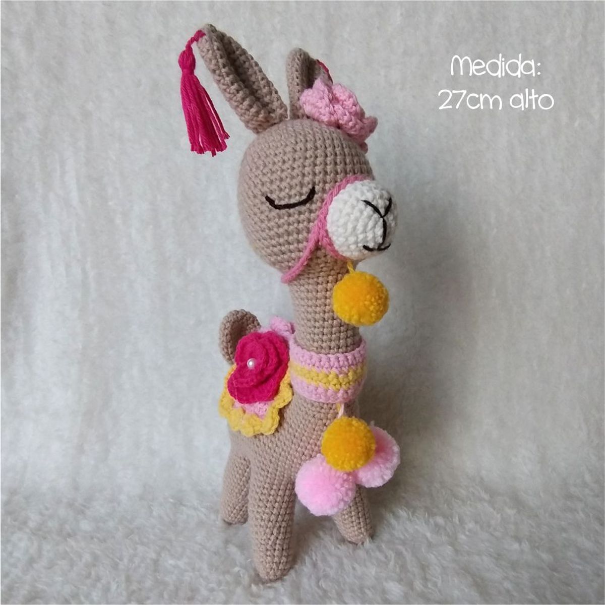 GENERICO - Llama amigurumi peru 27cm peluche adorno