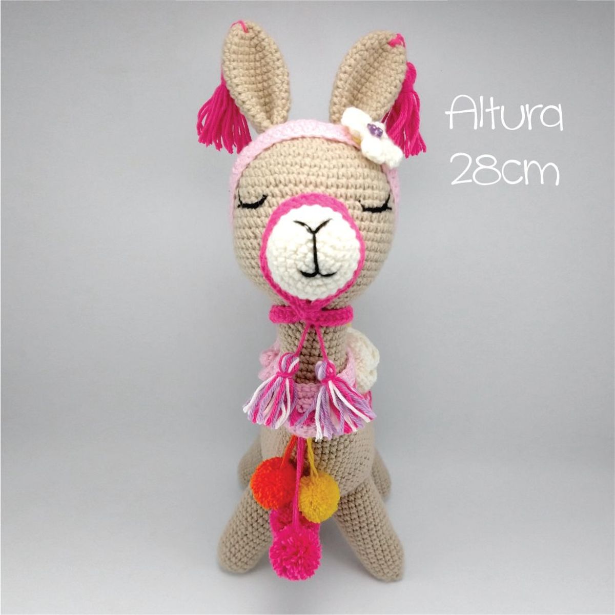 GENERICO - Llama amigurumi peru 28cm peluche adorno