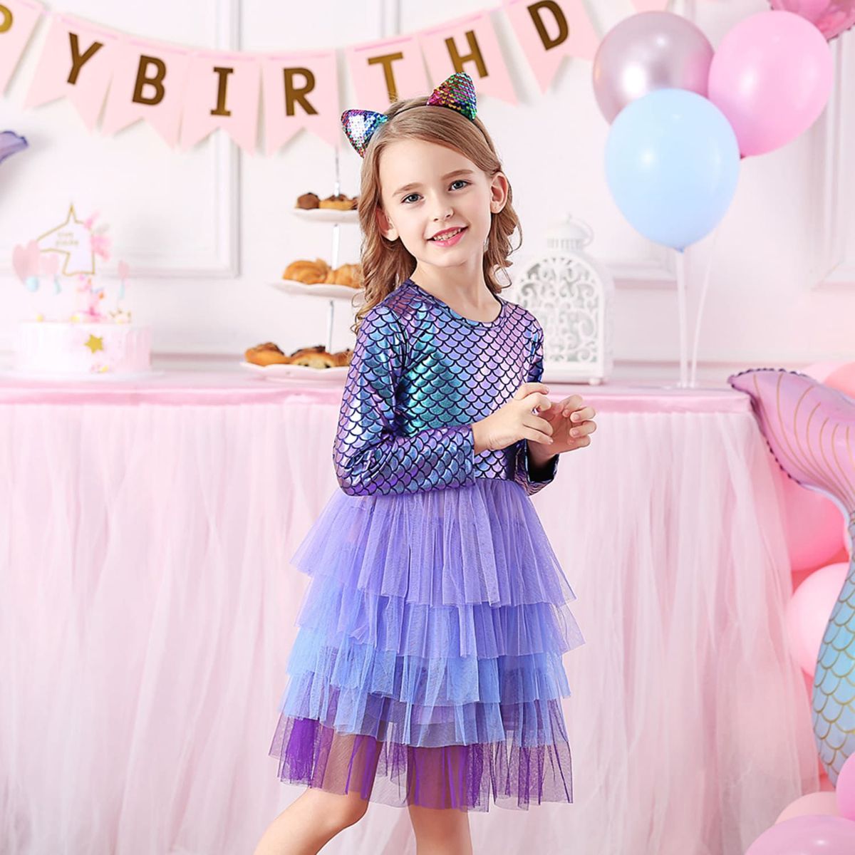 GENERICO - VESTIDO DE NIÑA DE SIRENA