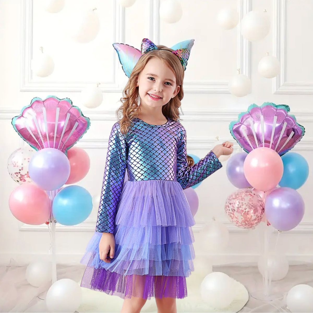 GENERICO - VESTIDO DE NIÑA SIRENA - PARA FIESTA