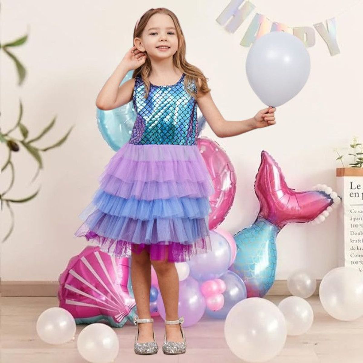 GENERICO - Vestido de Niña Sirena Para Fiesta Infatiles