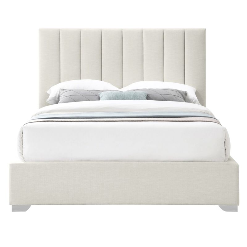 GENERICO - Cama Tapizada Listón Clavel Perla 1.5 Plz