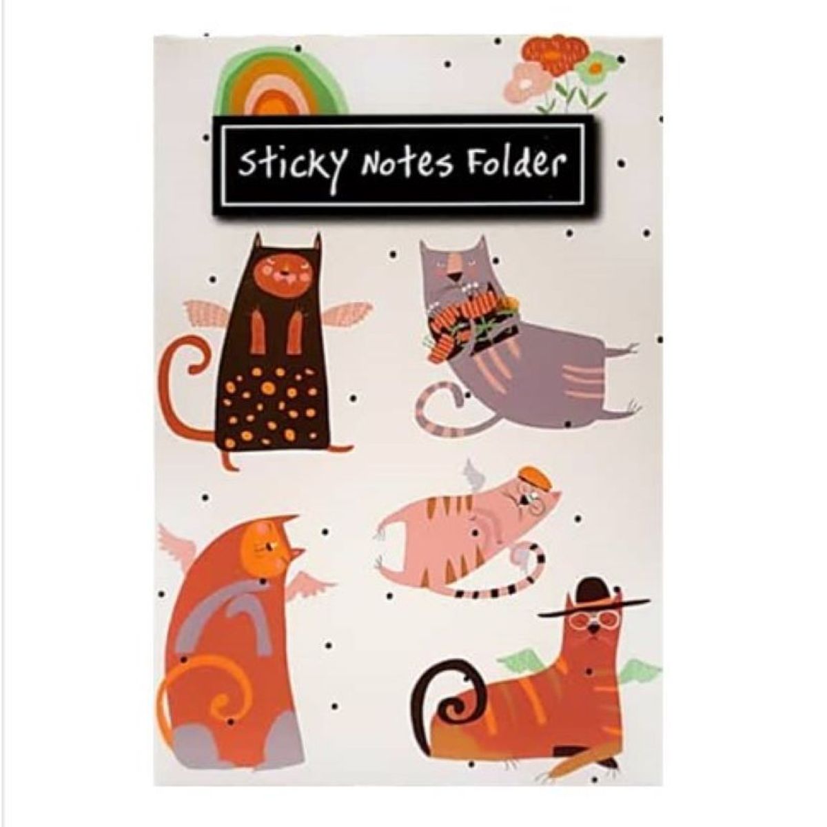 GENERICO - CUADERNO DE HOJAS DE NOTAS STICKY GATITO COLORES