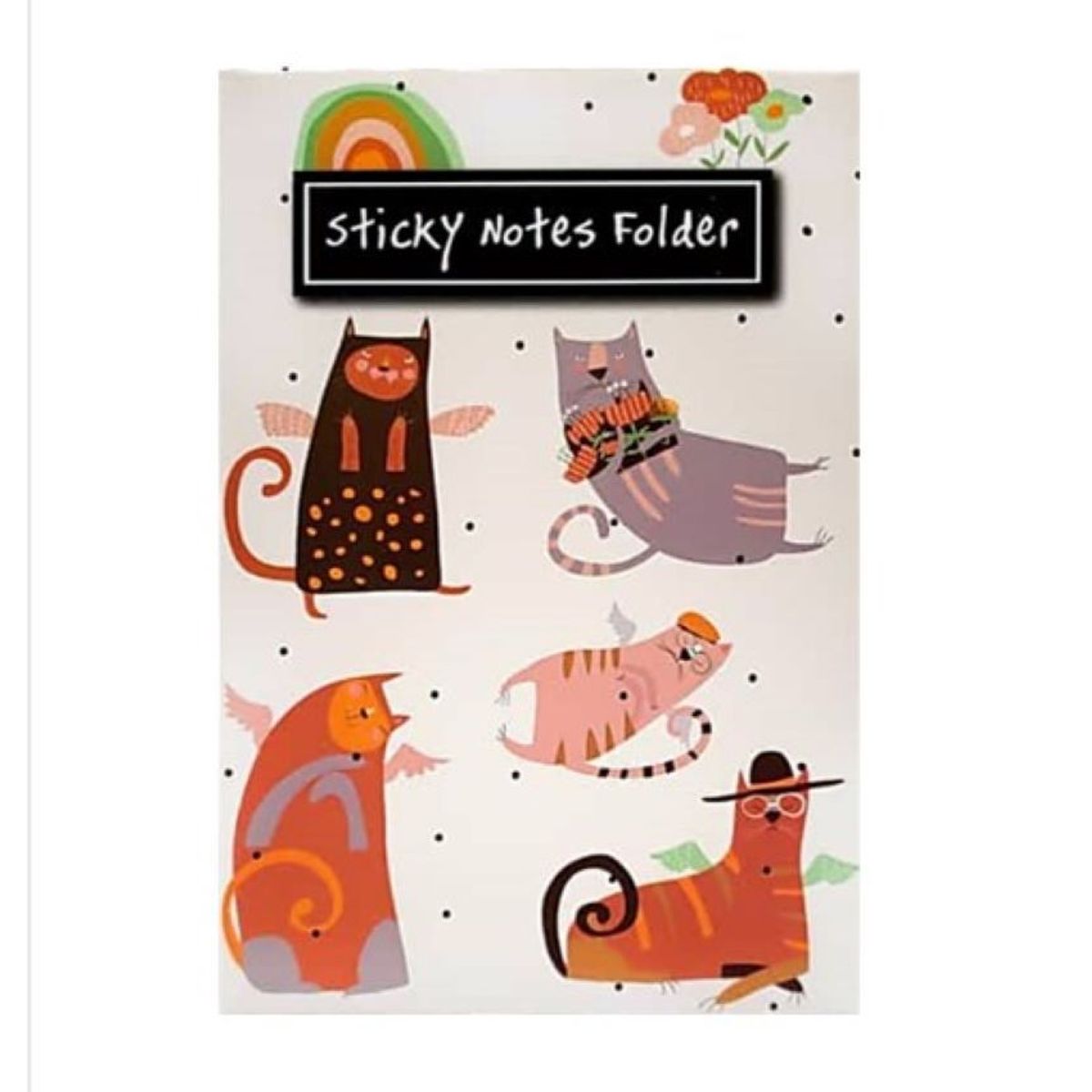 GENERICO - CUADERNO DE HOJAS DE NOTAS STICKY GATITO COLORES