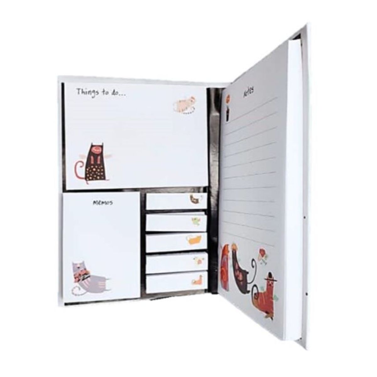 GENERICO - CUADERNO DE HOJAS DE NOTAS STICKY GATITO COLORES