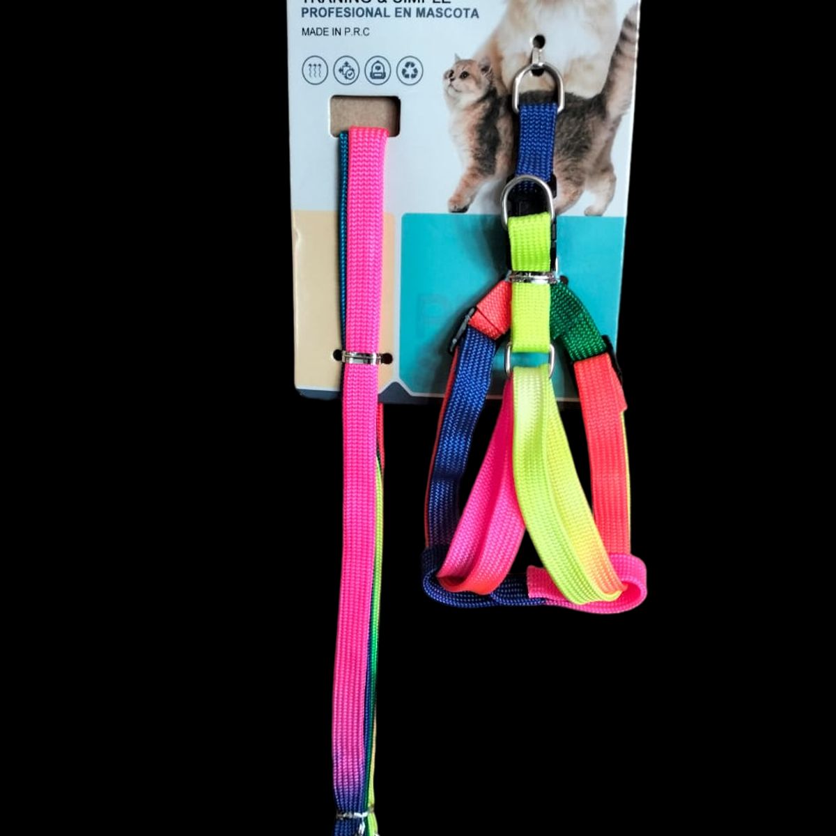 GENERICO - Arnés para cachorros yo perros de raza pequeña arco iris