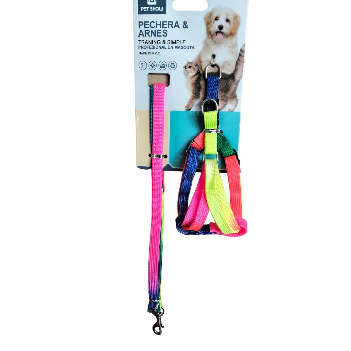 GENERICO - Arnés para cachorros yo perros de raza pequeña arco iris