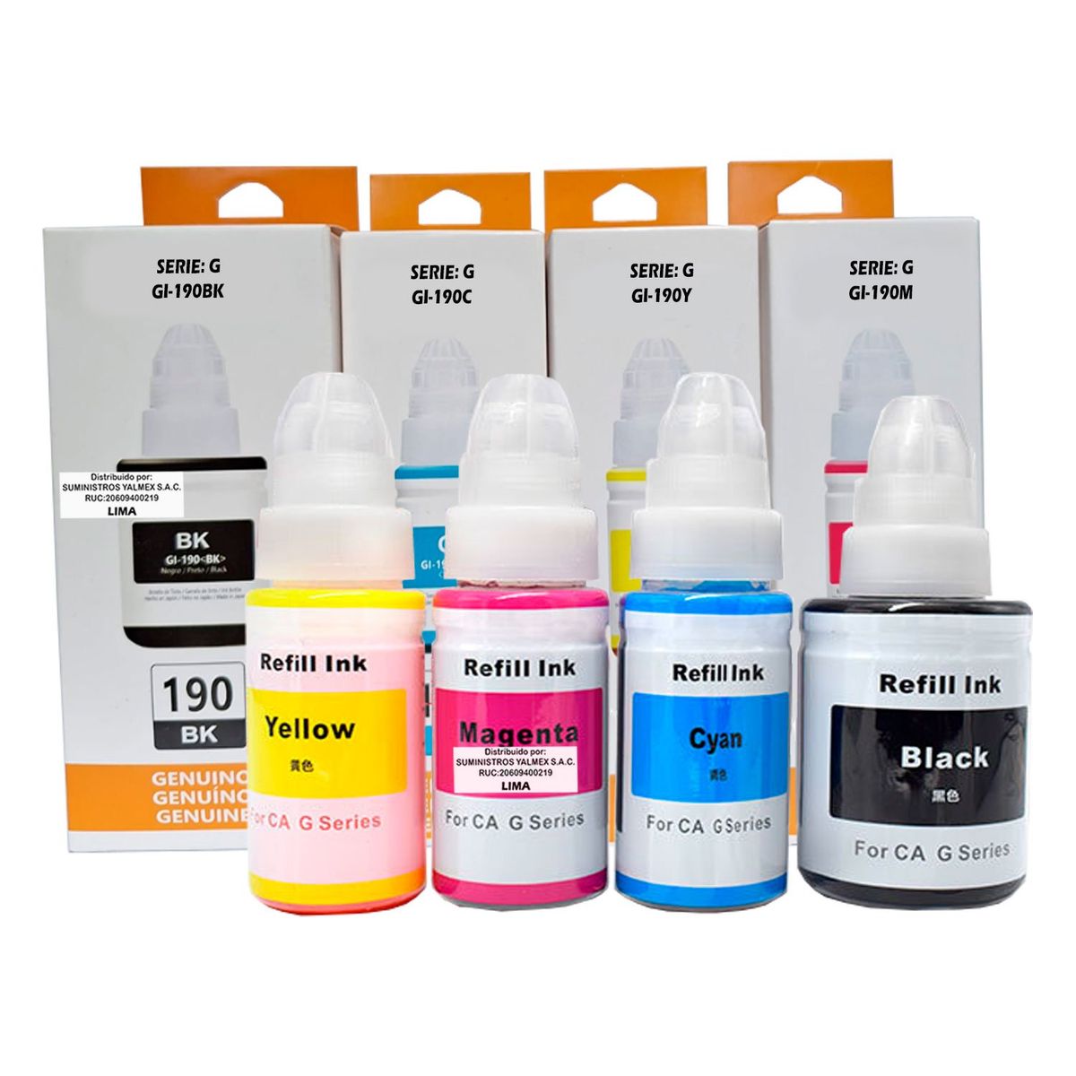 GENERICO - Pack Tinta Gi190 Para Canon Compatible  G3110 G3100