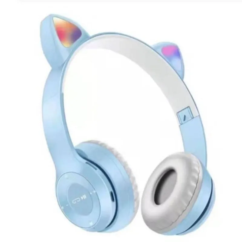 GENERICO - Audifonos Inalámbricos P47M RGB Gato - CELESTE