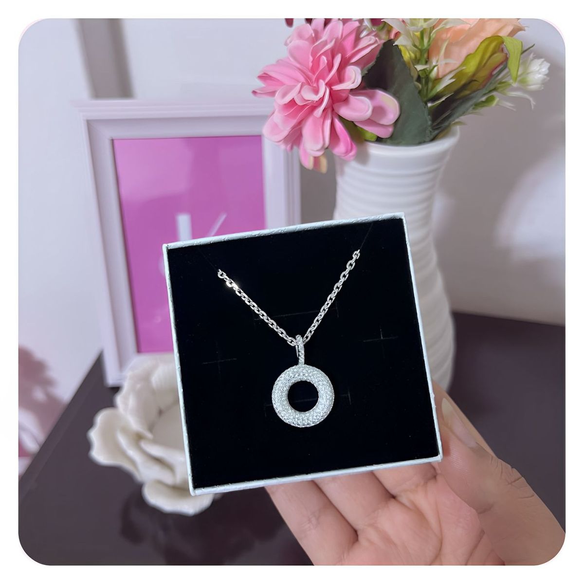 GENERICO - Collar Mujer Inicial Letra O Zircón Blanco Joya Plata 925