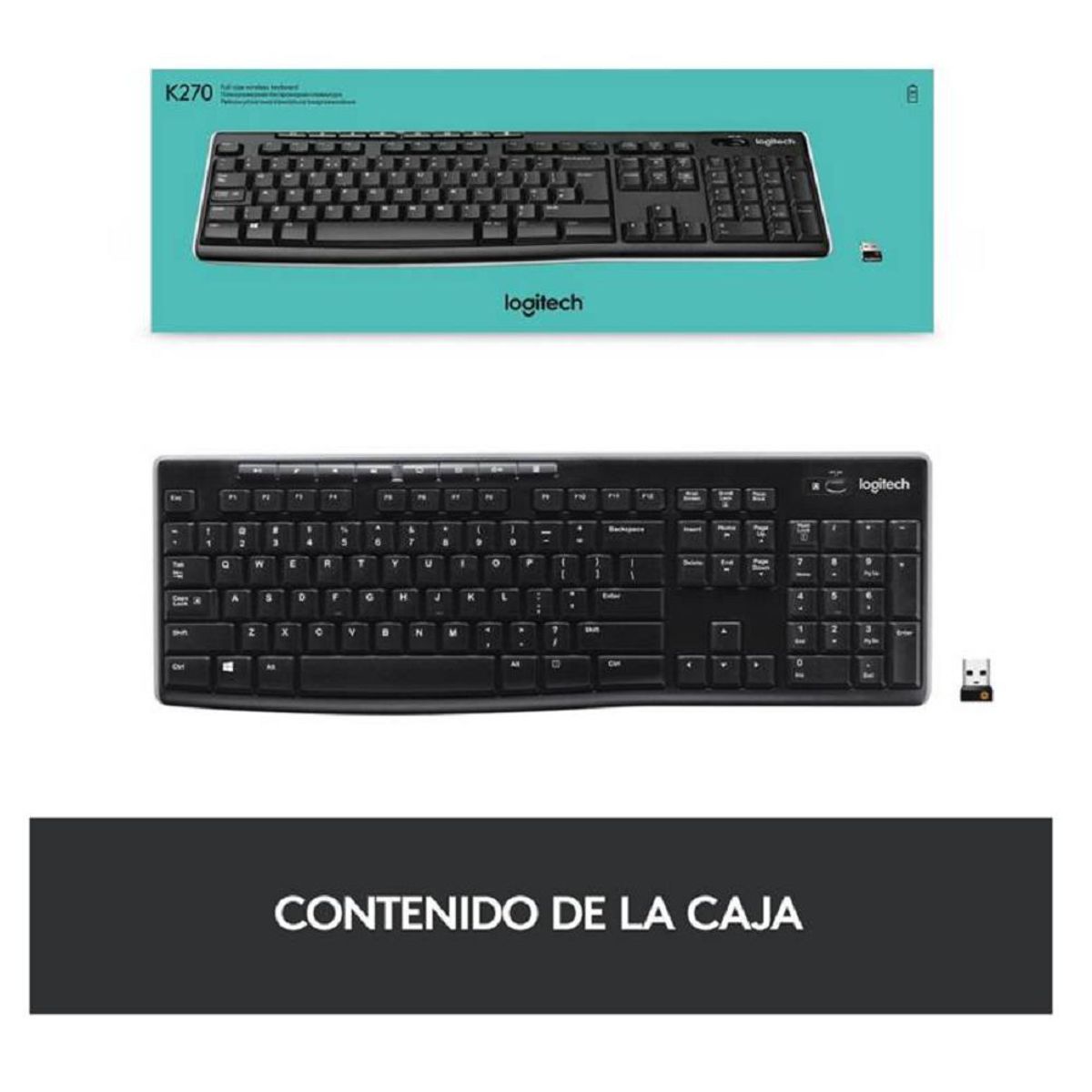 LOGITECH - Teclado Multimedia Bluetooth Inalámbrico logitech K270 Negro