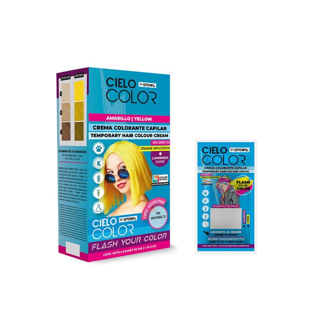 OTOWIL - Tinte Fantasía Cabello Cielo Color LILA 50gr OTOWIL