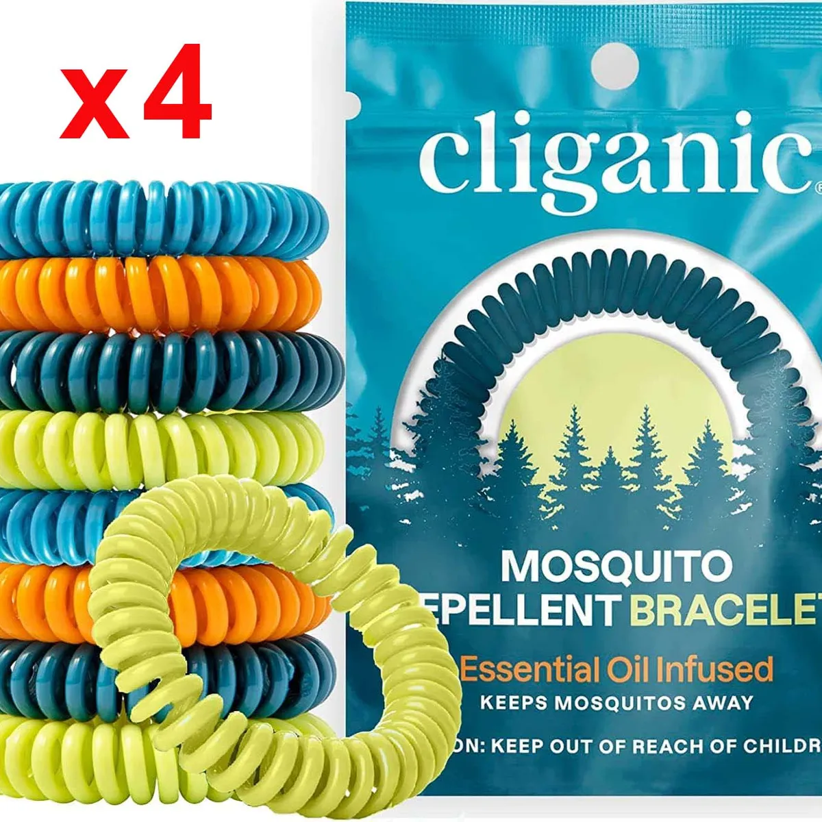 SIGNATURE - Pulsera Repelente Anti Mosquitos - Cliganic x4 Unidades