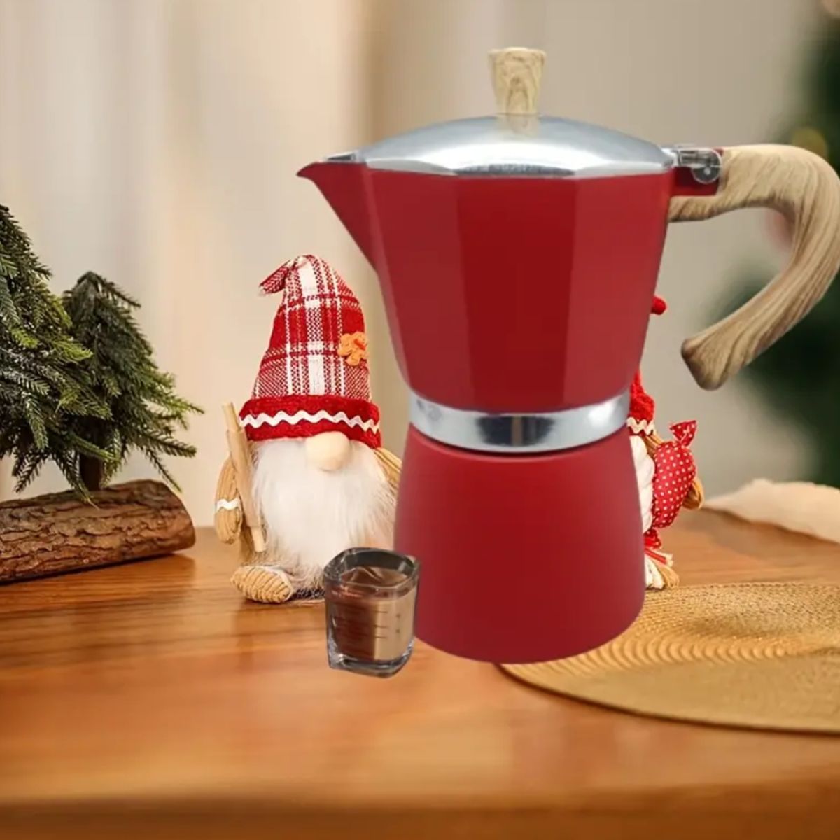 GENERICO - Cafetera italiana VINTAGE 300 ml roja