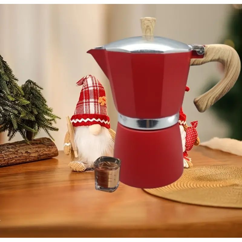 GENERICO - Cafetera italiana VINTAGE 300 ml roja