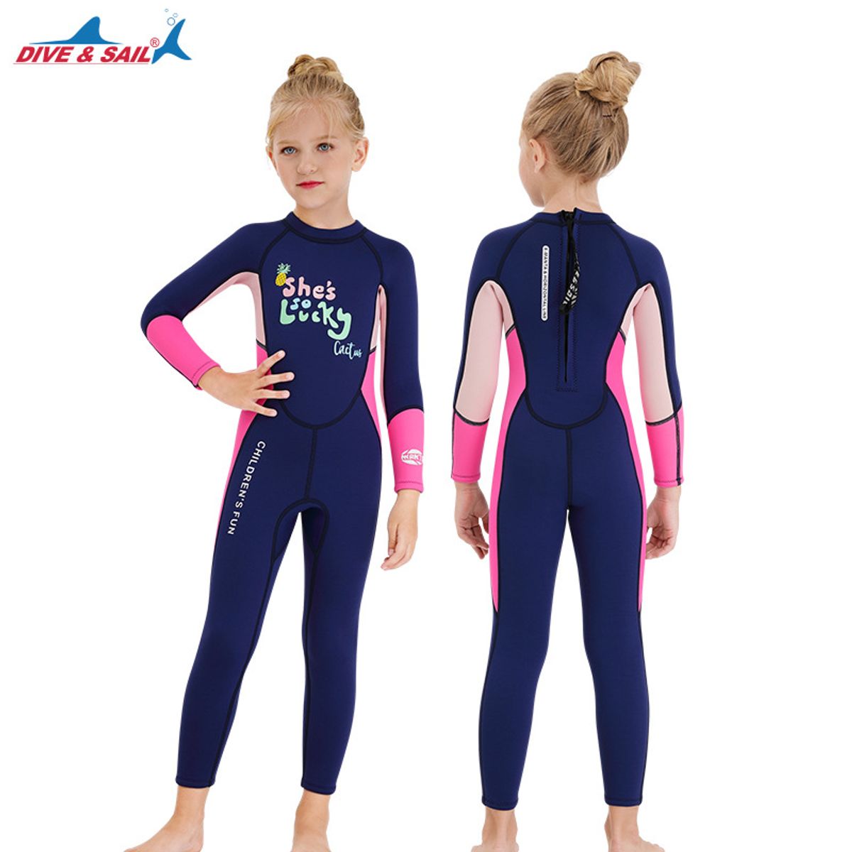 GENERICO - WETSUIT NEOPRENO MANGA LARGA PARA NIÑOS DIVE&SAIL