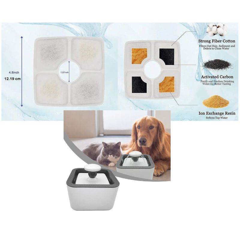 IMPORTADO MC - 4 Filtros para Fuente bebedero para perros y gatos