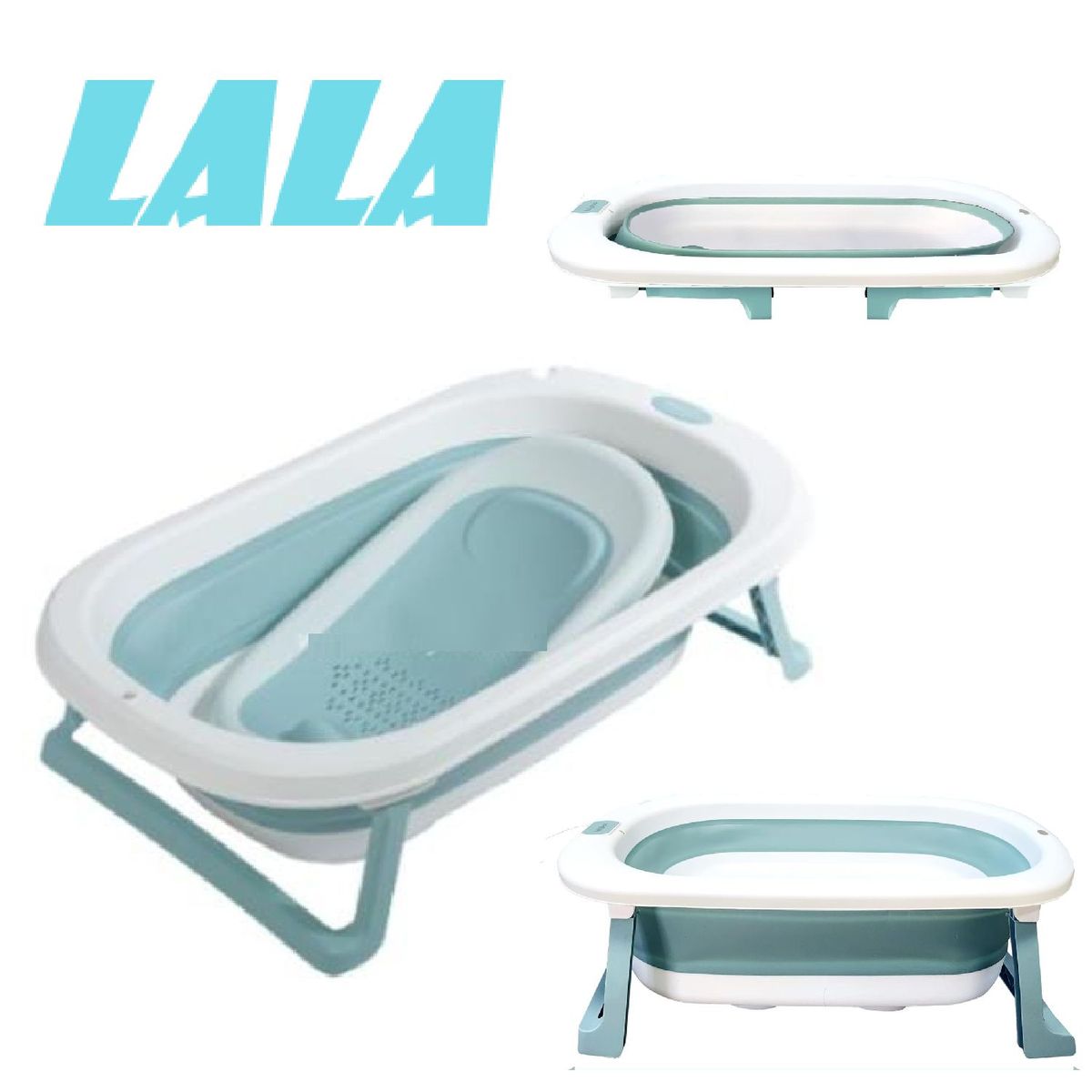 EBABY - Bañera  Plegable  Base Antidesizante Lala- Azul