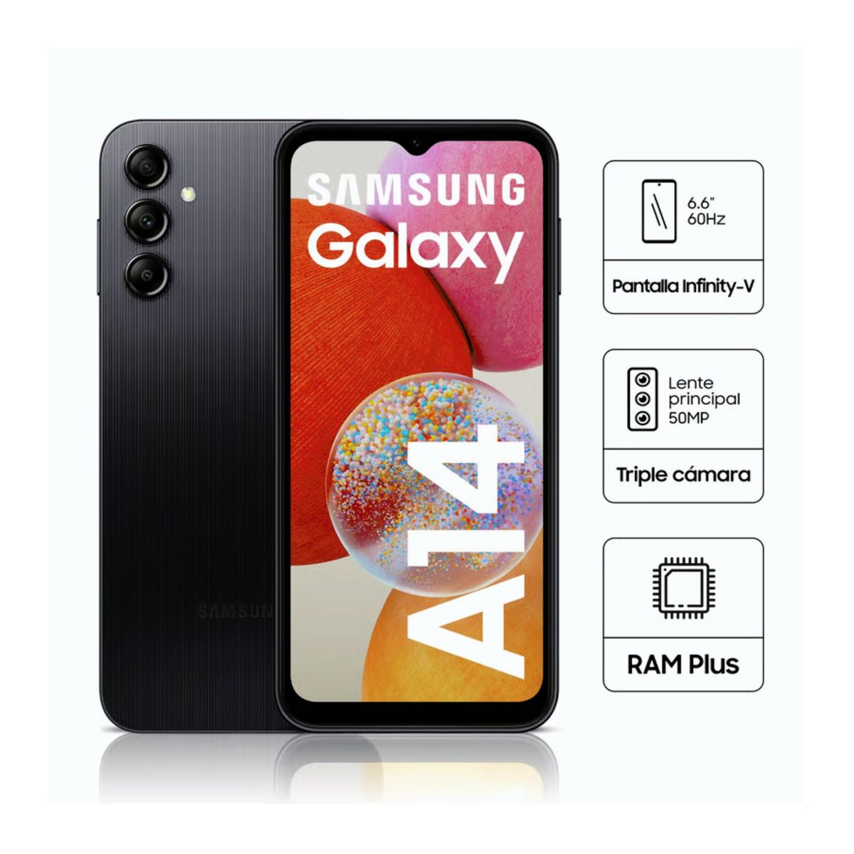 SAMSUNG - SAMSUNG GALAXY A14 4GB RAM 128GB - BLACK - OPEN BOX