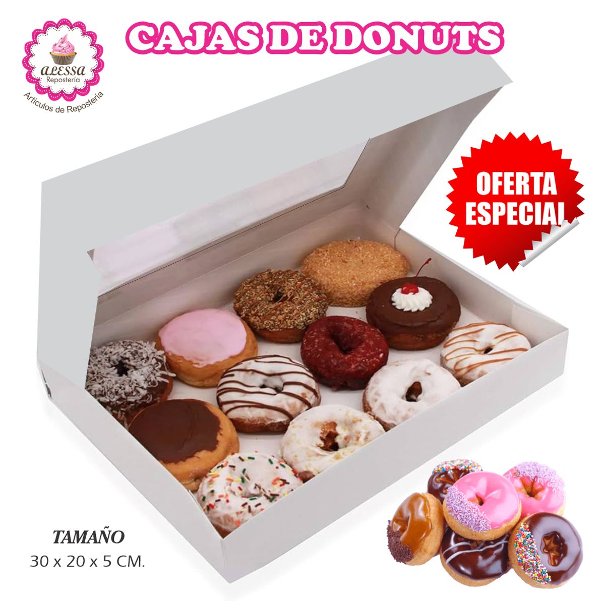 GENERICO - 100 Cajas para Donuts en Repostería