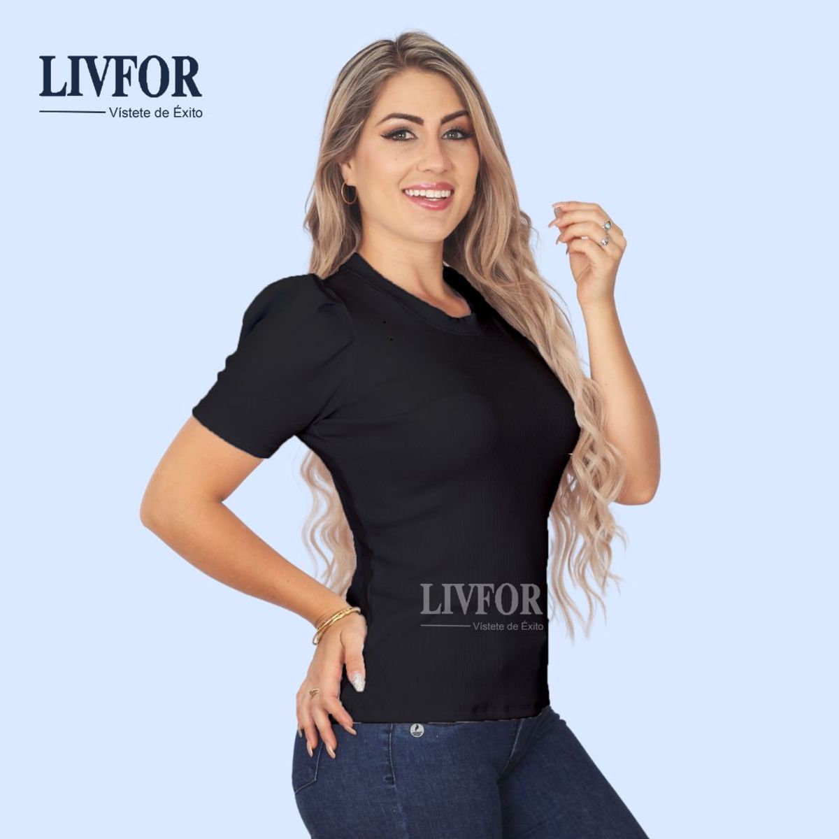 GENERICO - POLO PRINCESA MANGA CORTA NEGRO