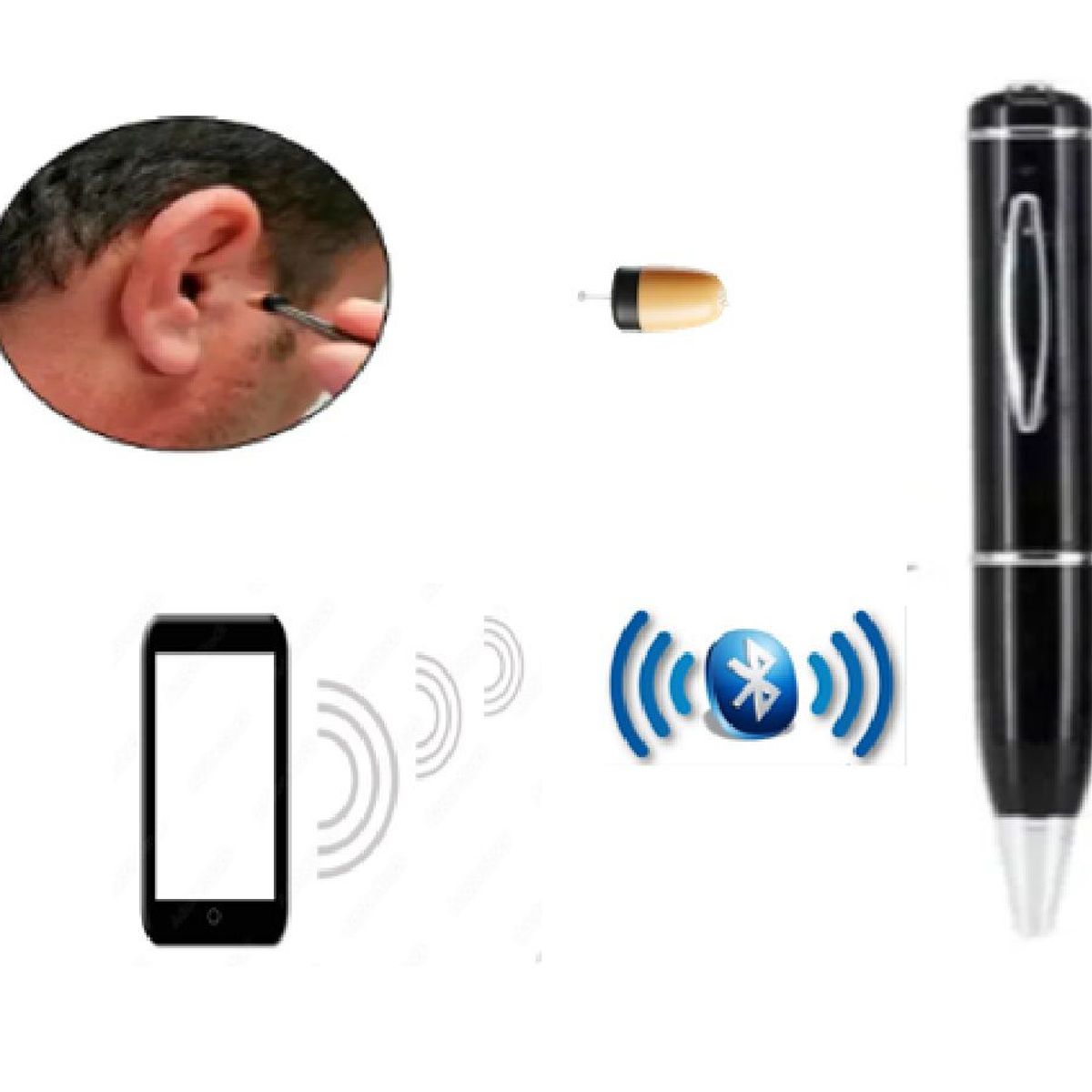 GENERICO - Audífono Bluetooh Pinganillo Para Examen