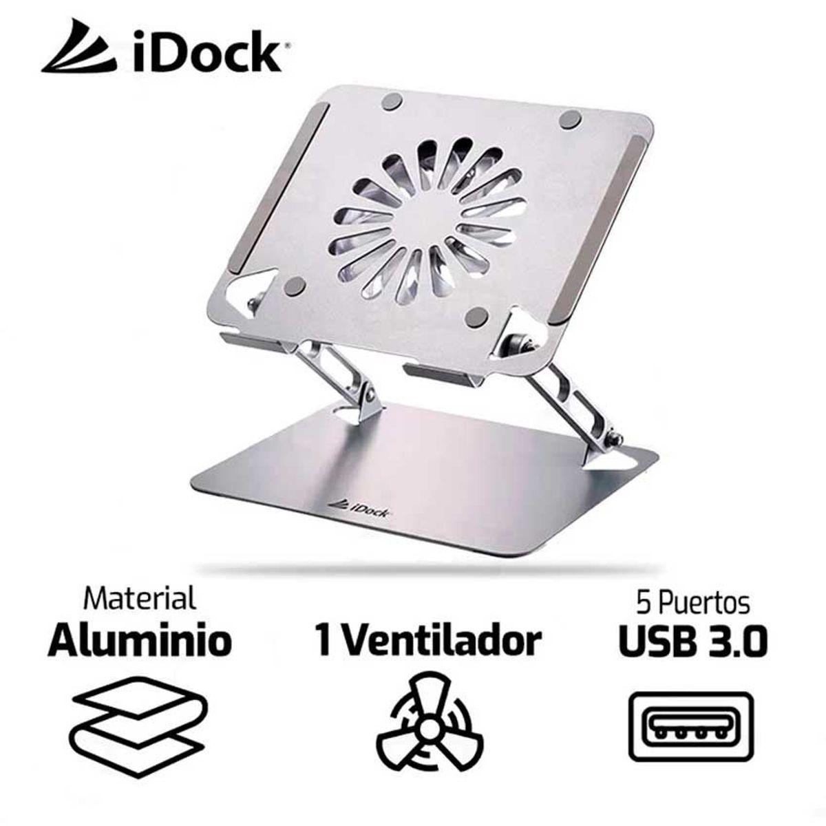 IDOCK - Cooler Para Laptop IDOCK GALAXY I60 3.0 1 Ventilador Aluminio