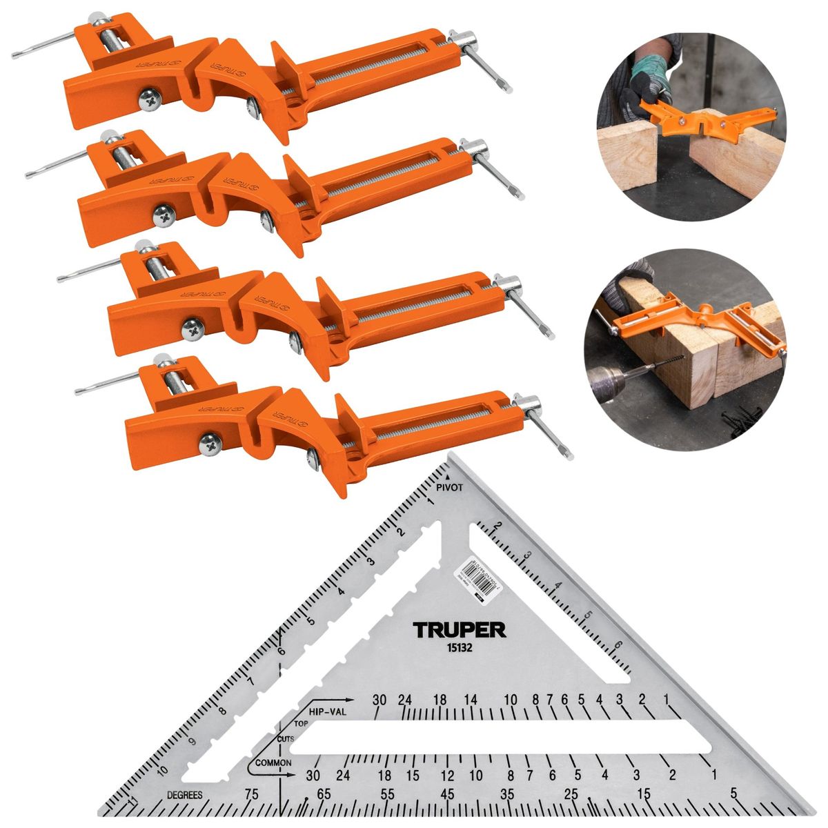 TRUPER - KIT 4 PRENSA ESQUINERA ESCUADRA TRUPER