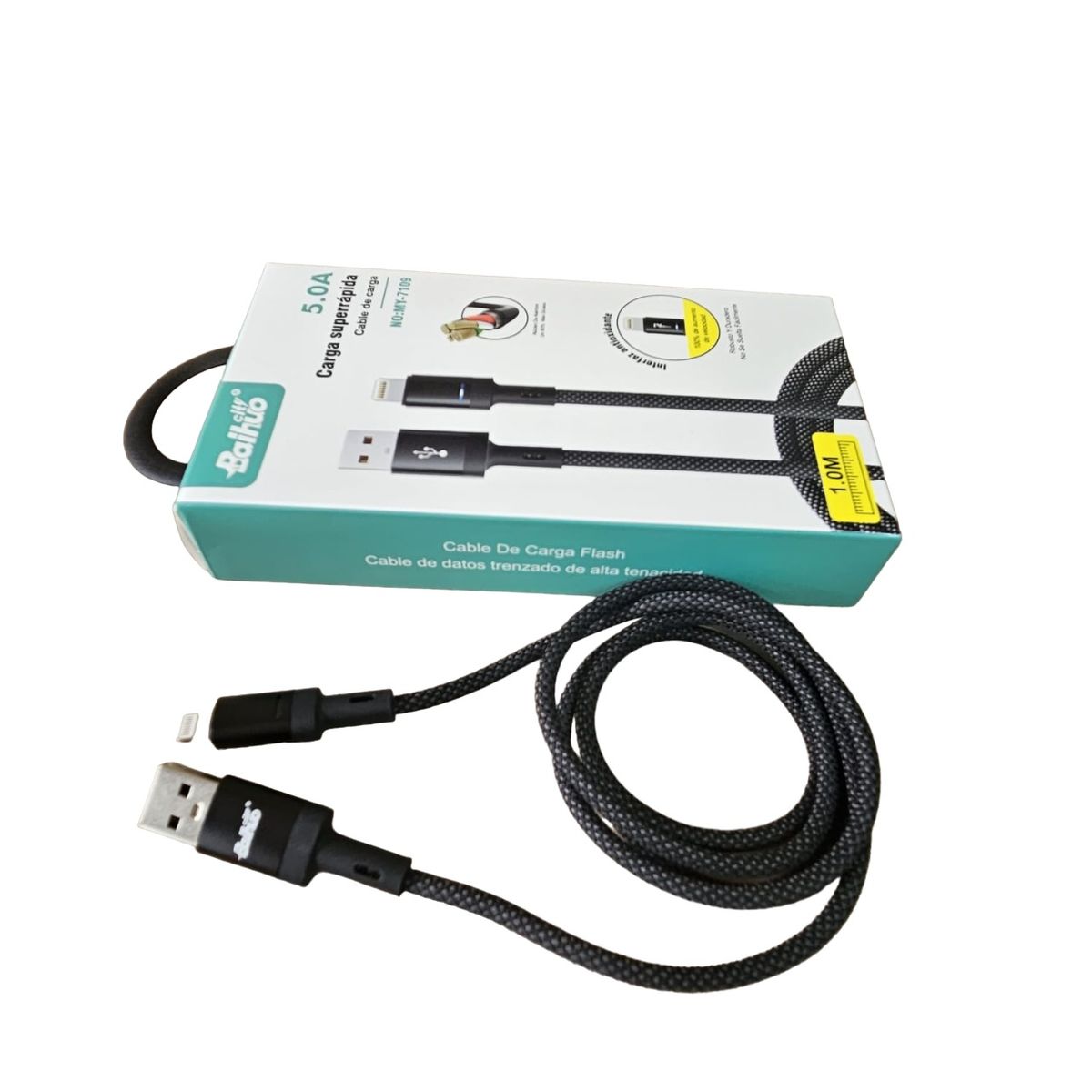 GENERICO - CABLE TRENZADO PARA IPHONE CARGA RAPIDA