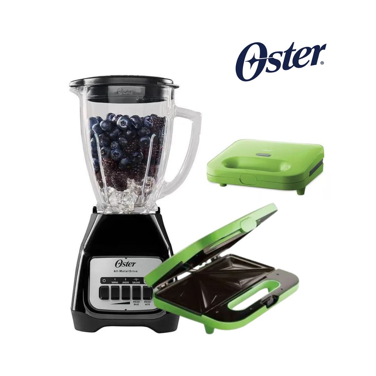 OSTER - Licuadora BLSTKAGBPB + Sandwichera CKSTSM2885K