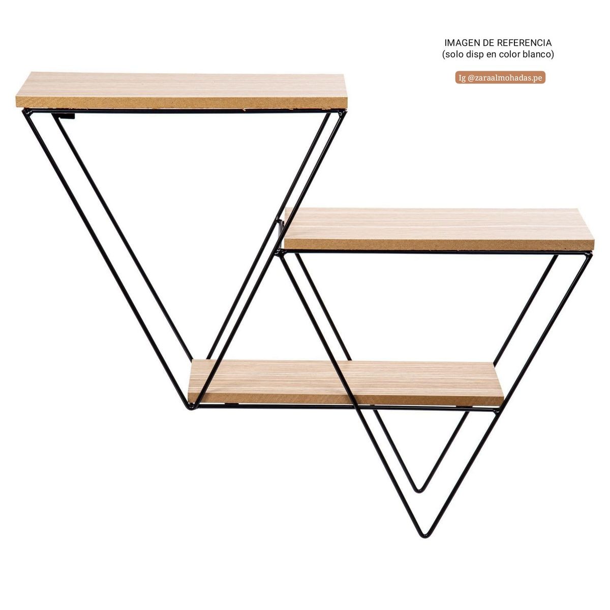 GENERICO - Estante Decorativo de Madera y Metal Estante de Pared 3 niveles Blanco