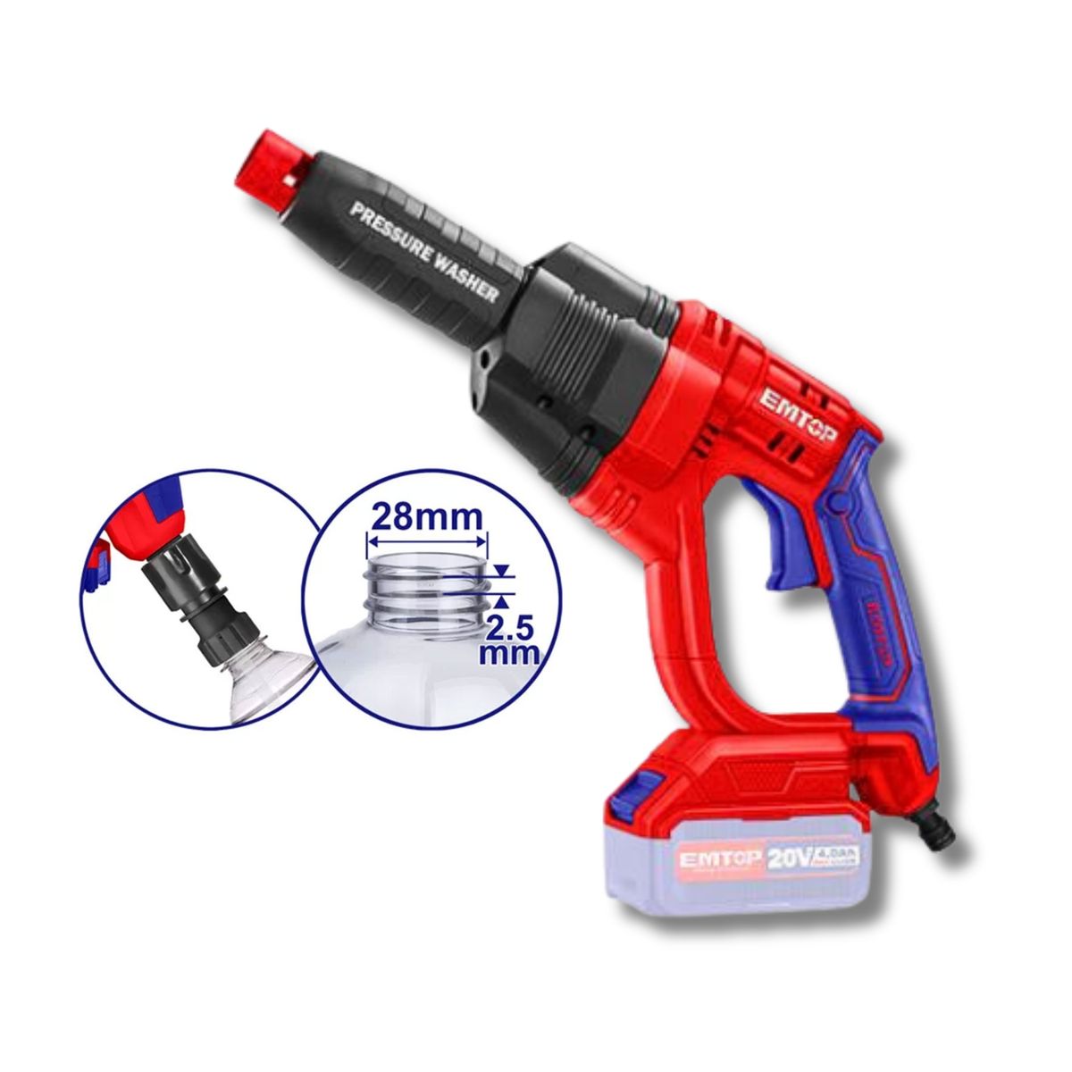 EMTOP - Hidrolavadora inalambrica + bateria 4ah y cargador Emtop