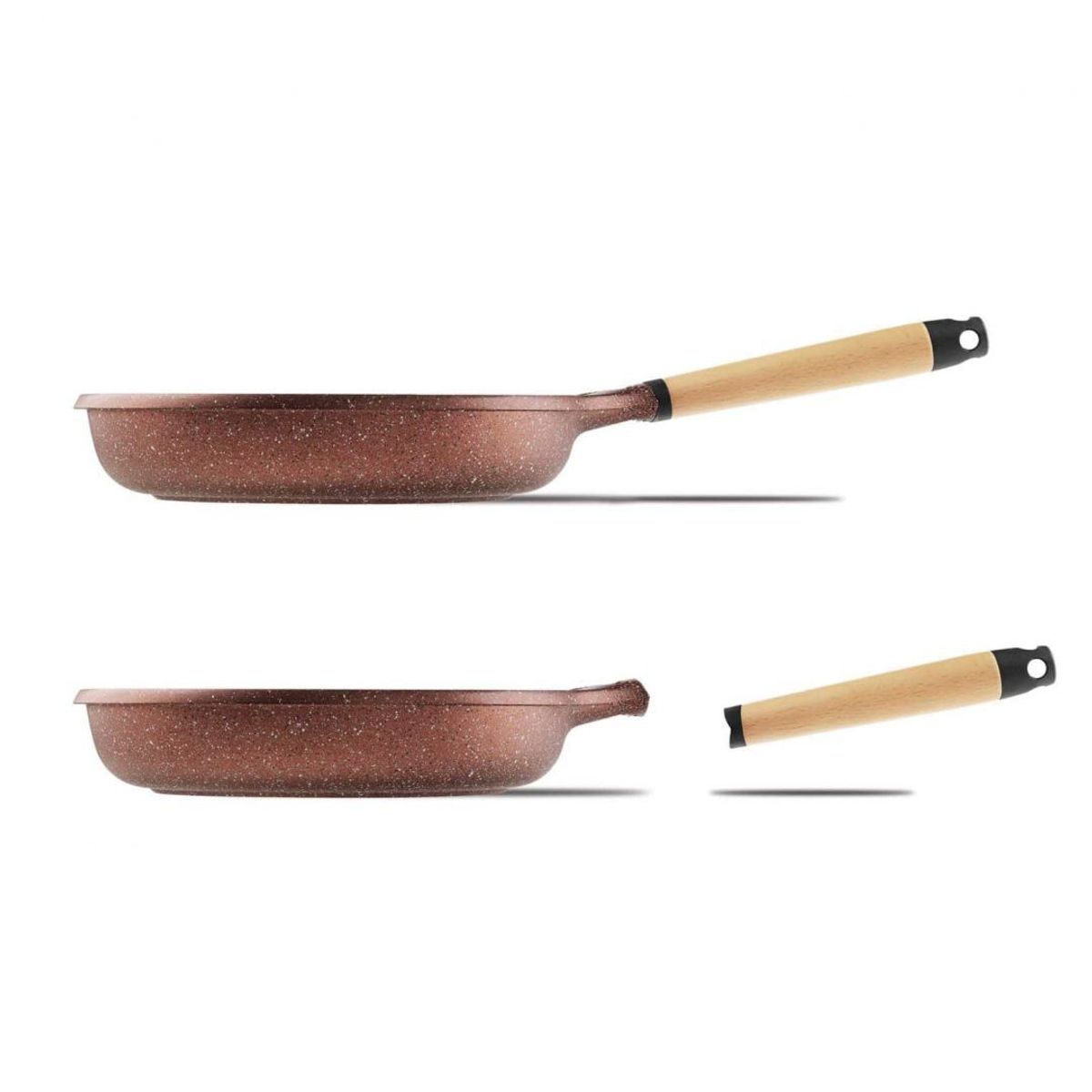 CASTEY - SARTÉN 20CM CASTEY TERRACOTA MANGO MADERA DESMONTABLE