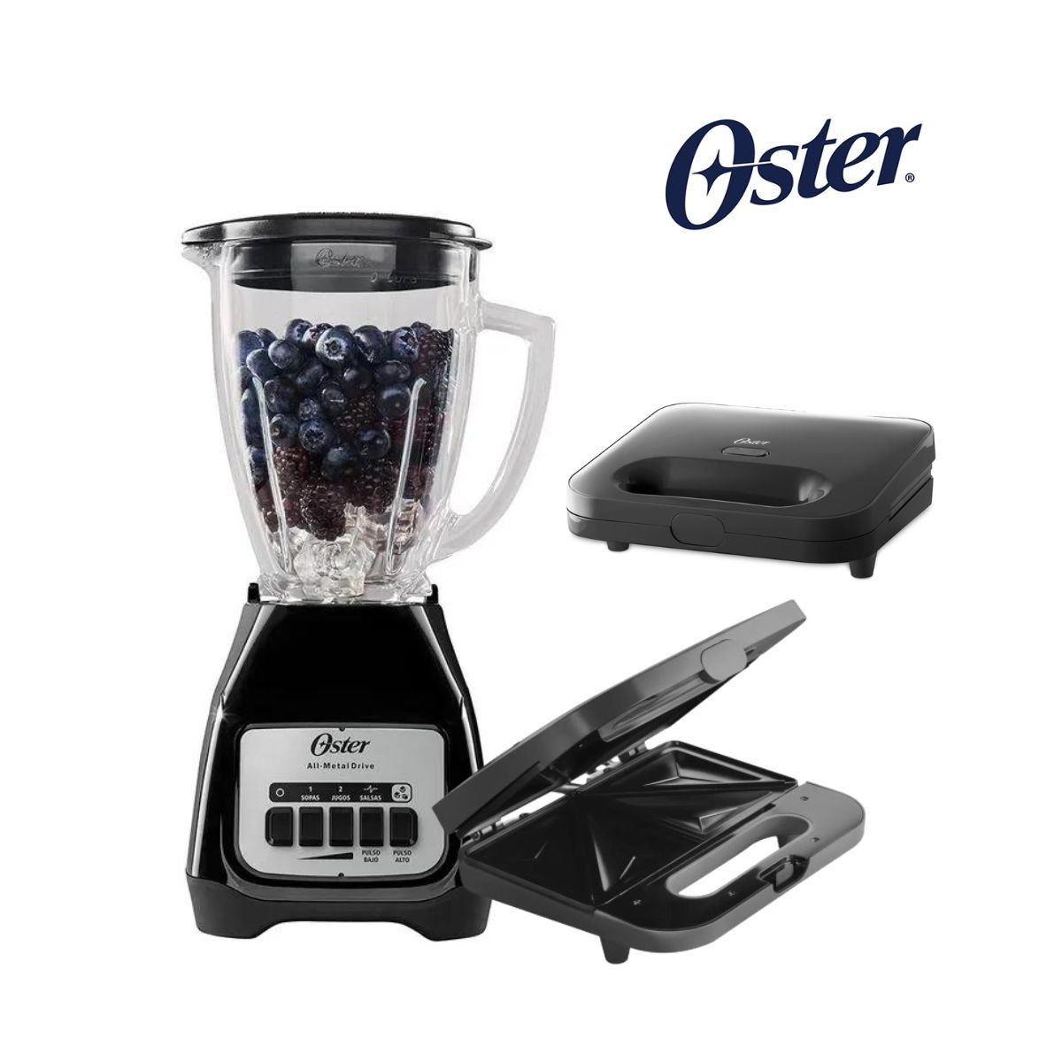 OSTER - Sandwichera CKSTSM2885 + Licuadora BLSTKAGBPB