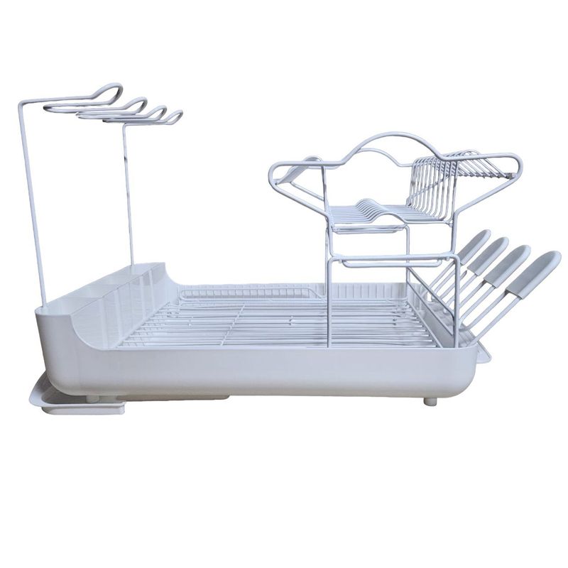 GENERICO - ESCURRIDOR DE PLATOS DE 2 NIVELES CON PORTA VASOS Y COPAS