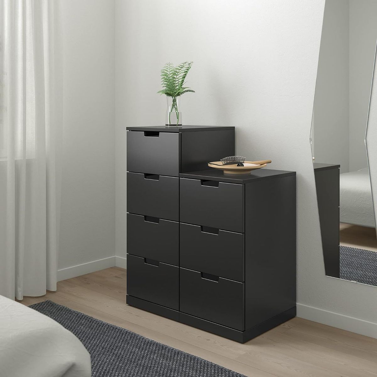 DIBA MUEBLES - Comoda Kiyong Negro 7 Cajones DIBA Muebles
