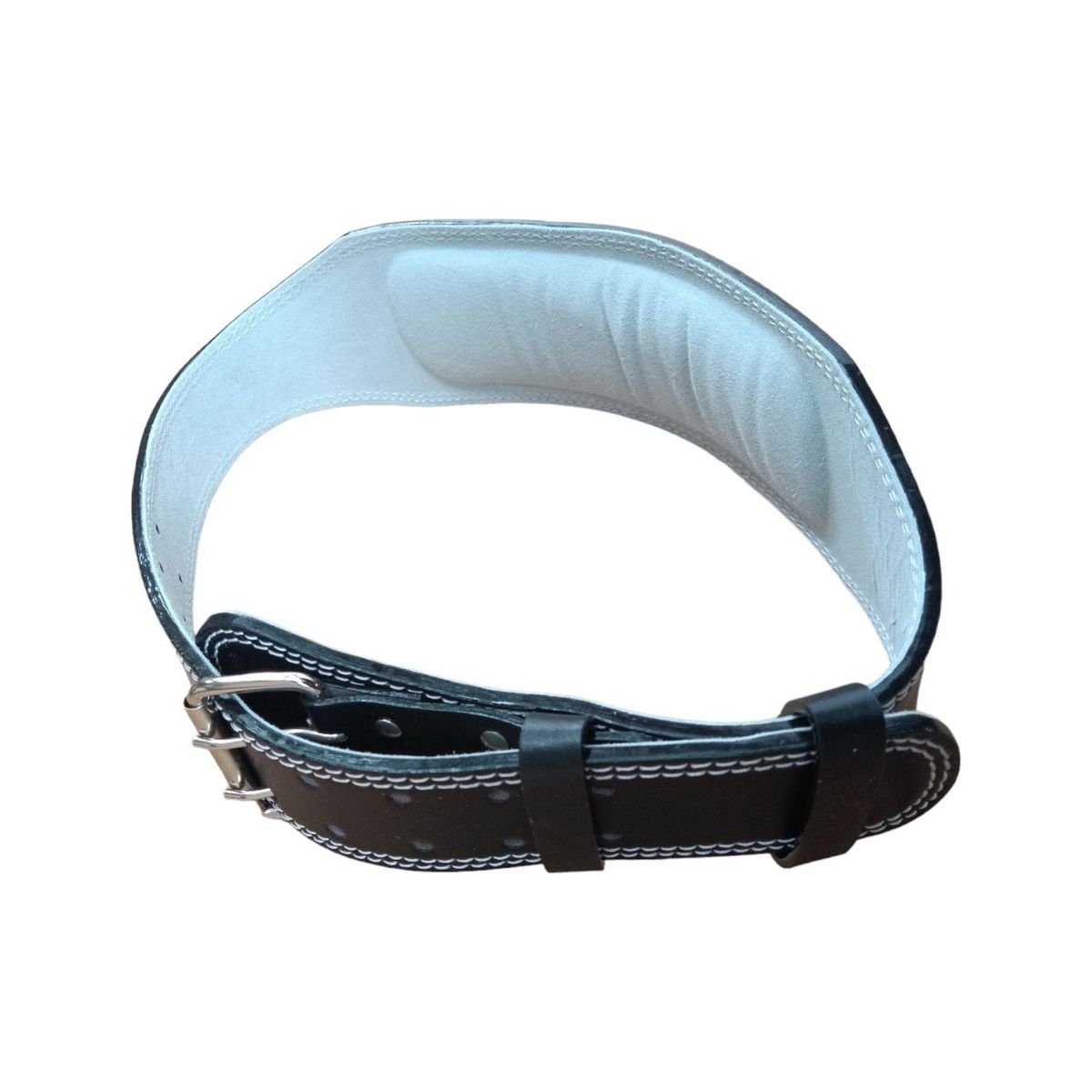 WINNER - Cinturon Correa De Cuero Levantamiento De Peso Negro Talla M