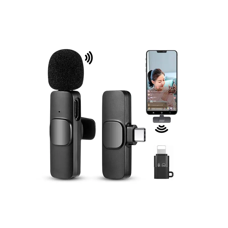 GENERICO - MICROFONO INALAMBRICO K8 COMPATIBLE PARA IPHONE ANDROID TIPO C