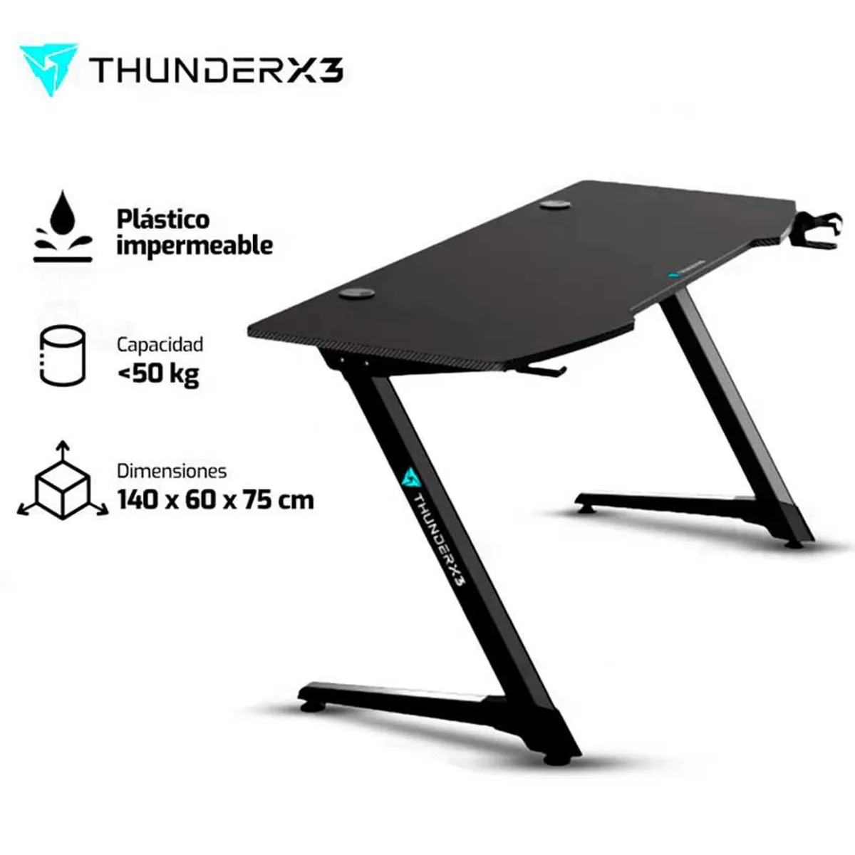 THUNDERX3 - Escritorio Gamer ThunderX3 ED5 140CM-DESK-FIXED-V1