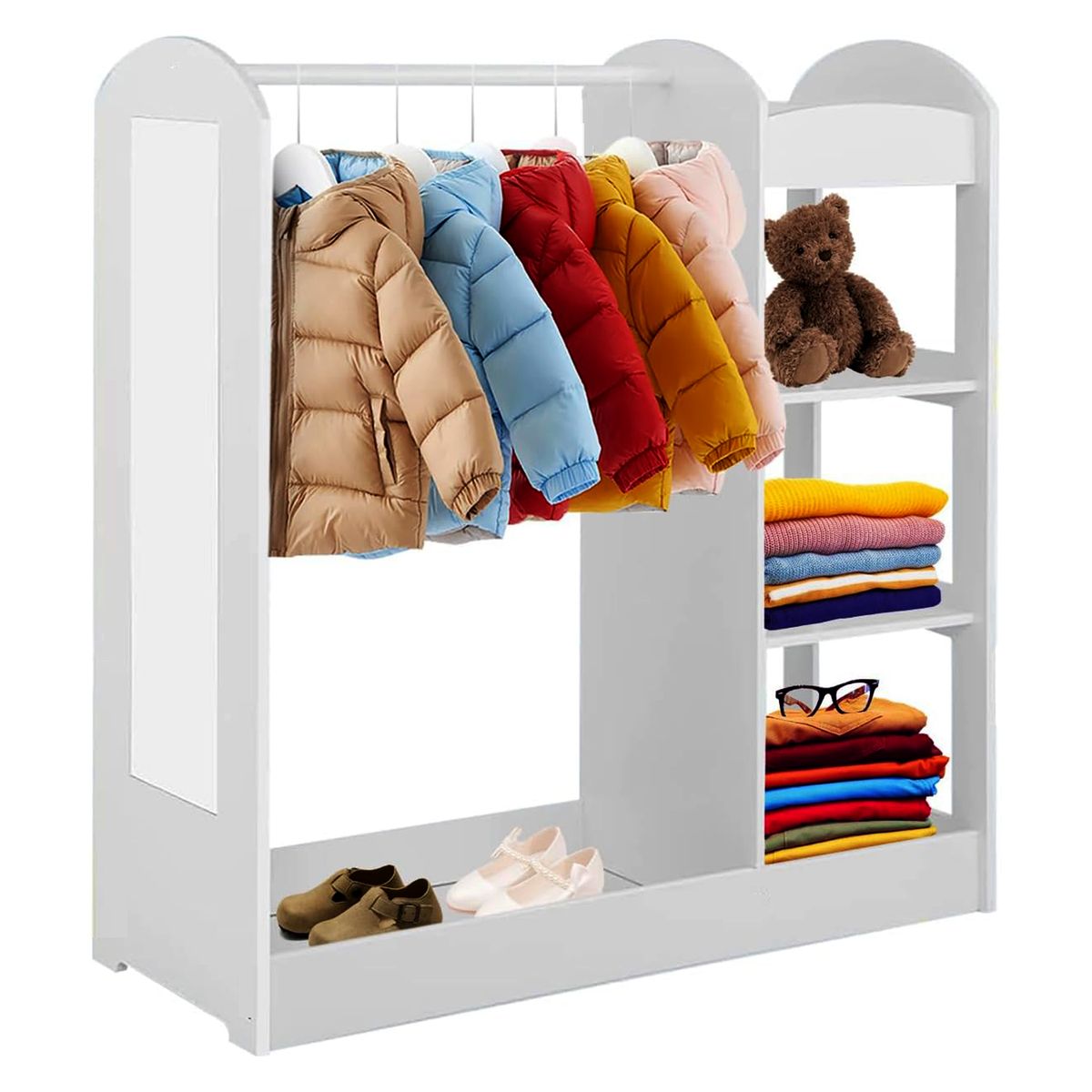 DIBA MUEBLES - Armario de Ropa Infantil con Espejo Duke Blanco DIBA Muebles