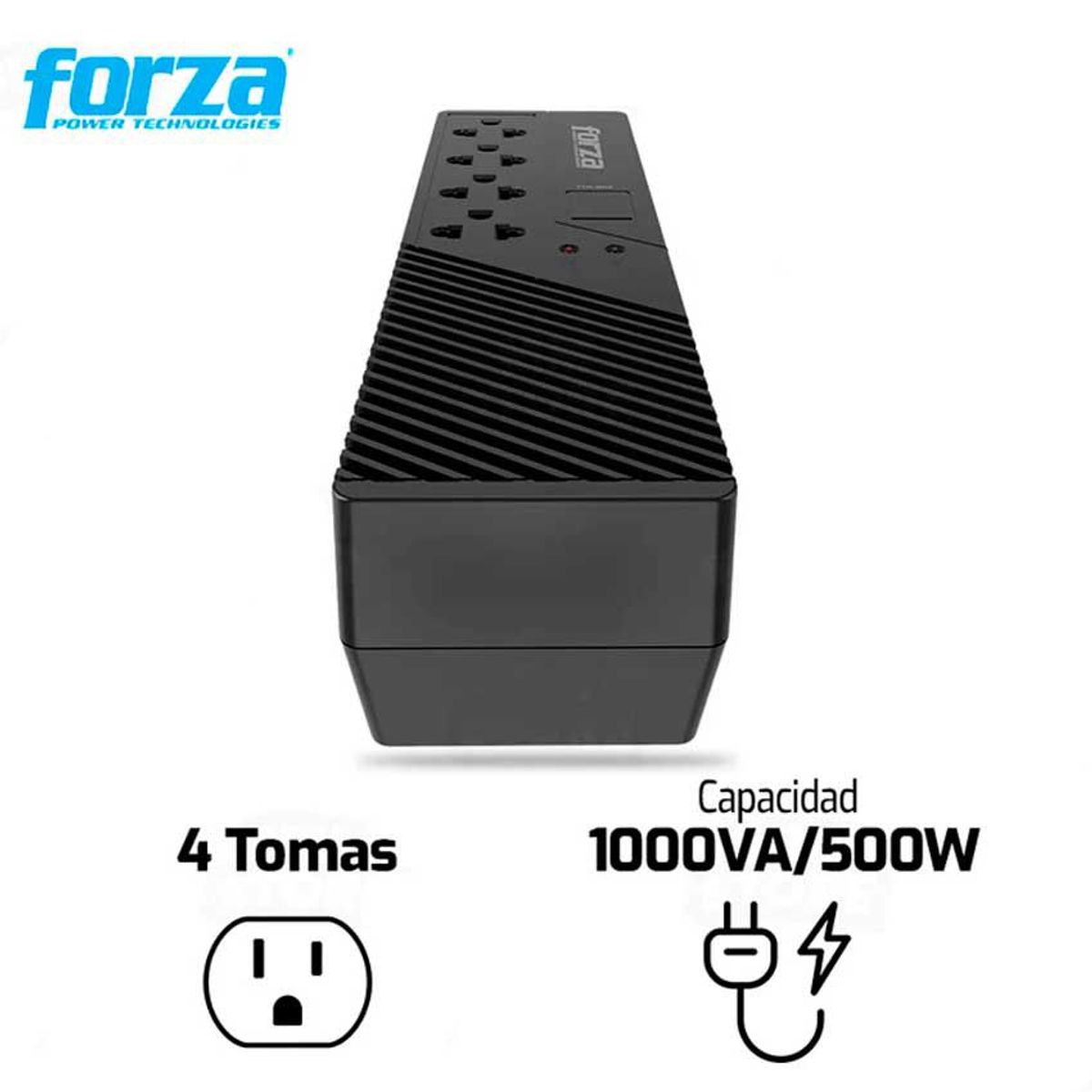FORZA - Estabilizador FORZA FVR-1012 1000VA/500W 4 TOMAS