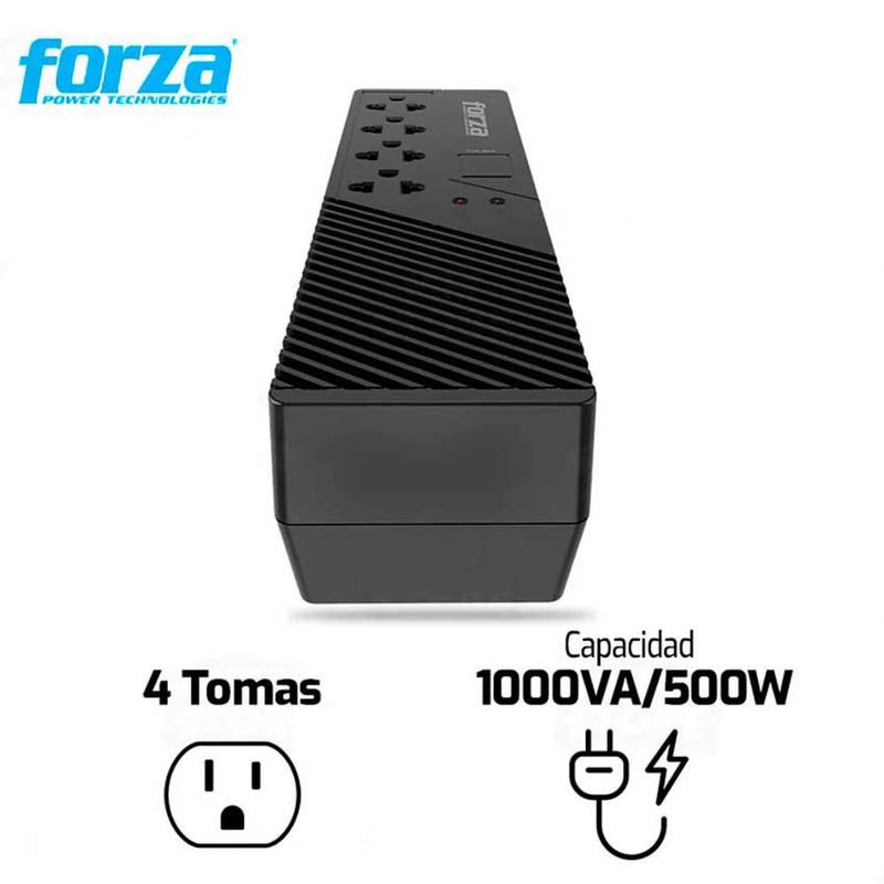 FORZA - Estabilizador FORZA FVR-1012 1000VA/500W 4 TOMAS
