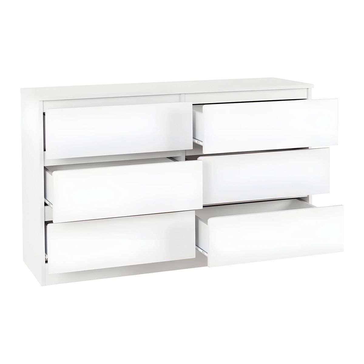 GENERICO - Cómoda Francine 6 Cajones Blanco 120 cm Huk