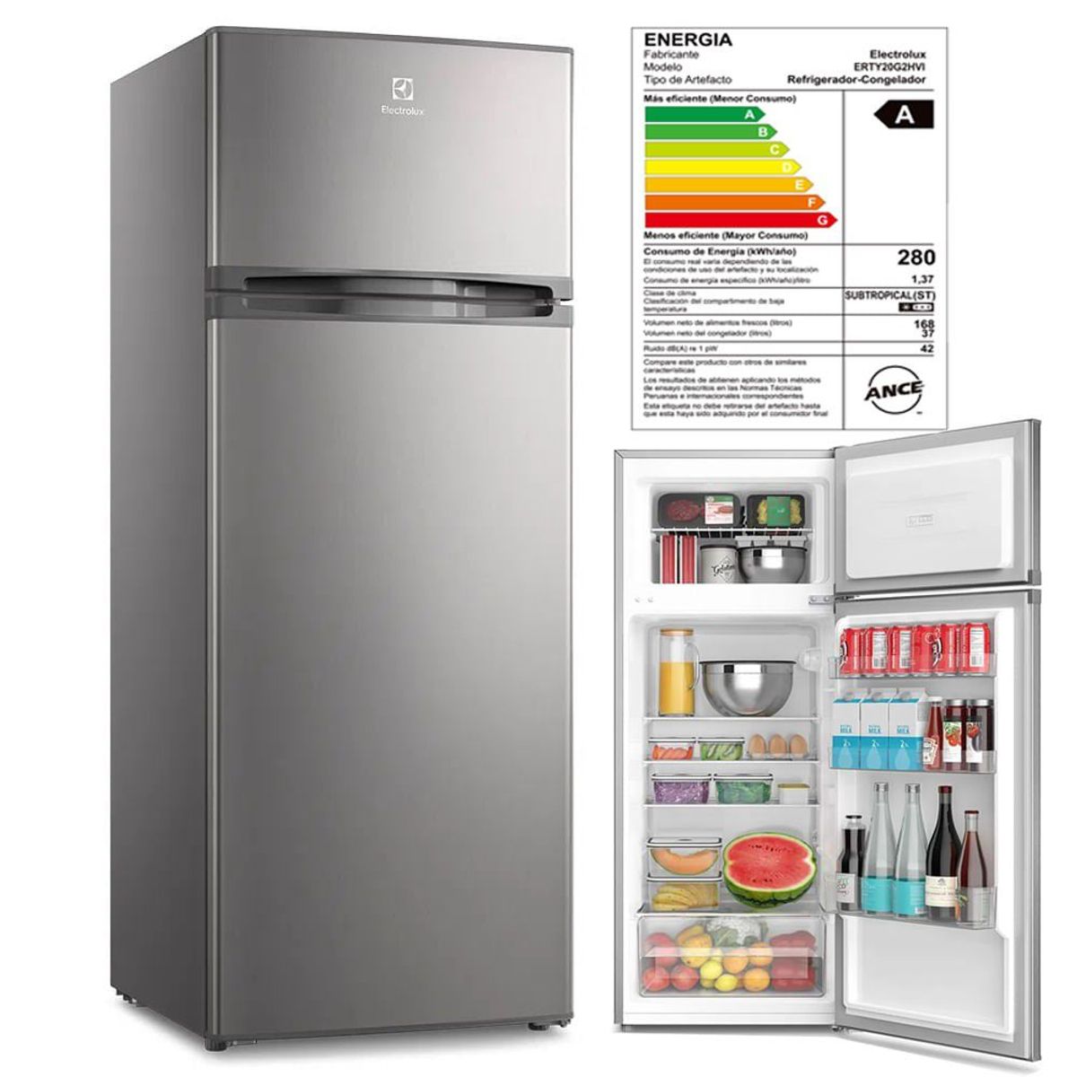 ELECTROLUX - Refrigerador 205L Electrolux ERTY20G2HVI Gris